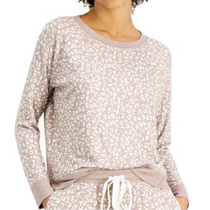 Alfani Animal Print Hacci PJ Pajama Top
